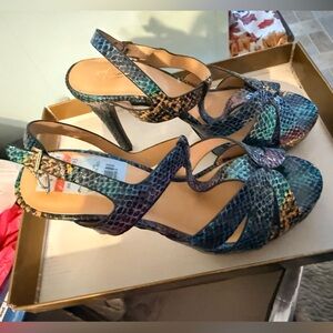 Thalia Sodi Multicolor Snakeskin Heels
